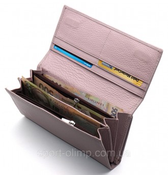 
Червоний класичний гаманець із натуральної шкіри з блоком для карток ST Leather. . фото 8