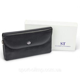 
Женский кошелек-клатч из натуральной кожи с клапаном на кнопке ST Leather ST023. . фото 4