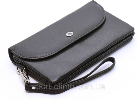 
Женский кошелек-клатч из натуральной кожи с клапаном на кнопке ST Leather ST023. . фото 5