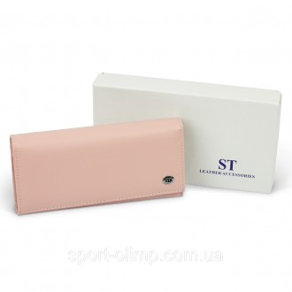 
Блакитний класичний гаманець із натуральної шкіри з монетницею ST Leather ST150. . фото 4