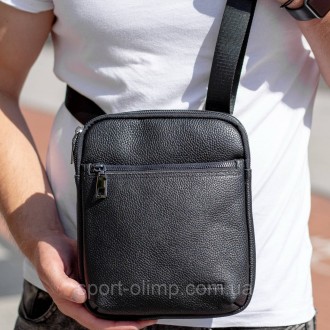 
Стильна чоловіча шкіряна сумка через плече в чорному кольорі BEXHILL BX-29011
 . . фото 2