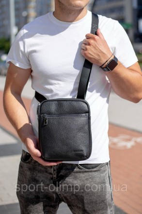 
Стильна чоловіча шкіряна сумка через плече в чорному кольорі BEXHILL BX-29011
 . . фото 6