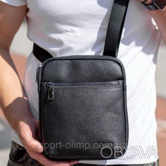 
Стильна чоловіча шкіряна сумка через плече в чорному кольорі BEXHILL BX-29011
 . . фото 1