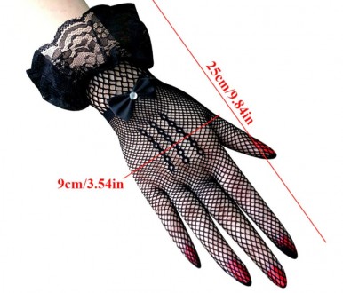 Женские перчатки сетка черные с бантом.
Перчатки средние, с пальцами с сеткой.
Р. . фото 5