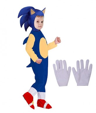 Детский карнавальный костюм ежик Соник Sonic.
Состоит из комбеза на молнии, шапк. . фото 2