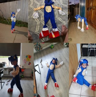 Детский карнавальный костюм ежик Соник Sonic.
Состоит из комбеза на молнии, шапк. . фото 3