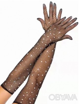 Женские карнавальные оперные перчатки сетка черные.
Перчатки длинные, с пальцами. . фото 1