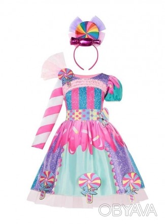 Детское карнавальное платье Конфетка с обручем и заколкой GH.
С двойным подьюпни. . фото 1
