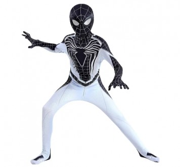 Детский карнавальный костюм для мальчиков Спайдермен Человек-Паук негатив р.100-. . фото 3