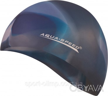 Разноцветная шапочка для плавания BUNT от Aqua Speed изготовлена из 100% силикон. . фото 1