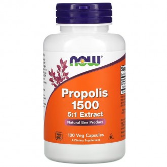 Прополіс, Propolis 1500 Now Foods, натуральний продукт бджільництва 100 капсул
Б. . фото 2