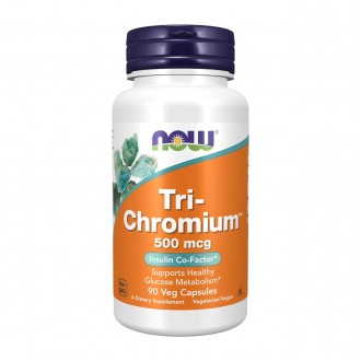 Хром Now Foods (Tri-Chromium) 500 мкг 180 капсул
	Кофактор инсулина
	Поддерживае. . фото 2