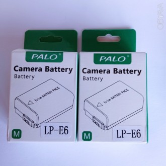 Комплект з двух акумуляторів Canon LP-E6 ємність 2850mAh фірми PALO + подвійний . . фото 4