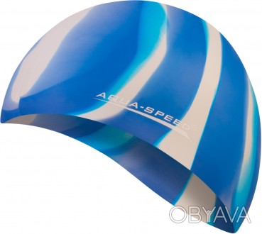 Різнокольорова шапочка для плавання BUNT виготовлена ​​зі 100% силікону найвищої. . фото 1