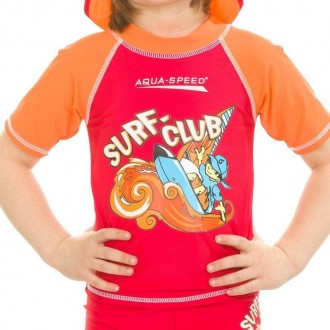 Сонцезахисний топ SURF-CLUB T-SHIRT з короткими рукавами та серферським принтом . . фото 2