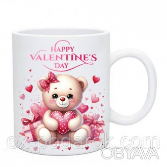  
Чашка для влюбленних "Happy Valentine's Day"
	Объем чашки 330 мл
	Материал: ке. . фото 1