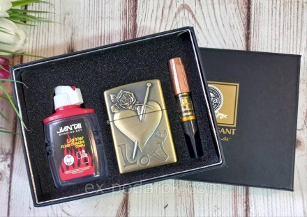 Подарочный набор с бензиновой зажигалкой 3 в 1 Love. Чернигов. фото 1 Подарочный набор с бензиновой зажигалкой 3 в 1 Love. Чернигов. фото 1