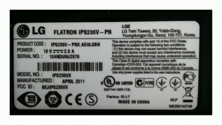 Компьютерний Монітор Дисплей 23 LG Flatronics FullHD IPS236V-PN DVI-IN D-SUB-IN . . фото 5