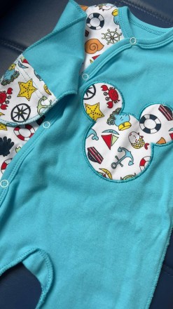 (YOLA.BABY.SHOP) - магазин детской одежды.
Человечек Микки Маус - на 0-3м. Натур. . фото 4