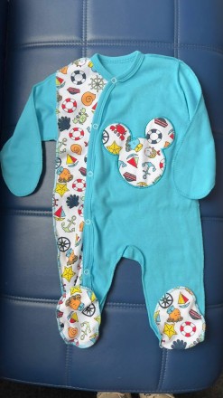 (YOLA.BABY.SHOP) - магазин дитячого одягу.
Чоловічок Міккі Маус - 0-3м. Натураль. . фото 2