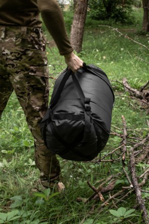 
ОПИСАНИЕ: Спальный мешок армейский черный по стандарту ВСУ на тройном синтепоне. . фото 10