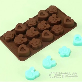 Силиконовая форма для шоколадных конфет Пончики с втулкой 15 шт
Силиконовая форм. . фото 1