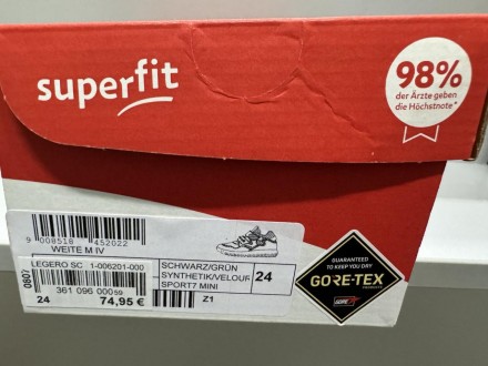 
Superfit sport7 mini GORE-TEX 1-006201-0000 Детские ботинки, черно-зеленые, 24 . . фото 4