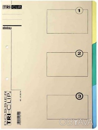 Папка Extendos Tri-Clip, формат А4, 3 відділення,зроблений з картону зі шкалою ч. . фото 1