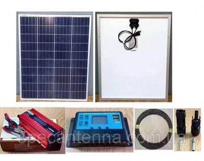 Комплект резервного питания: солнечная панель 100 Вт, 20А контроллер, инвертор 1. . фото 2