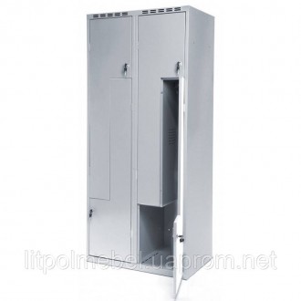 Одежный металлический шкаф с Г-образными дверьми предназначен для четырёх челове. . фото 3