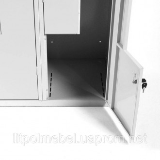 Одежный металлический шкаф с Г-образными дверьми предназначен для четырёх челове. . фото 4