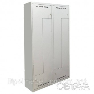 Одежный металлический шкаф с Г-образными дверьми предназначен для четырёх челове. . фото 1