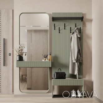 Прихожая Брюссель 7 Чёрный/Оливковый Fenster