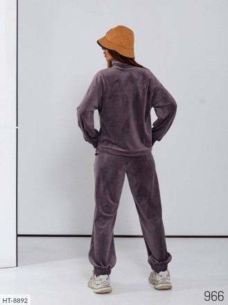 Прогулянковий костюм HT-8896
 Костюм жіночий оверсайз
 Тканина: велюр на натурал. . фото 3