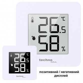 Настольный термогигрометр Technoline WS9475 White имеет чрезвычайно широкий угол. . фото 3