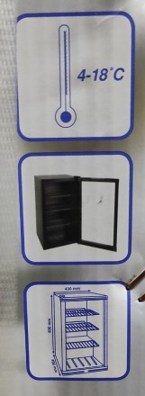 Барна холодильна шафа вітринного типу зі скляними реверсивними дверцятами. 
Обє. . фото 6