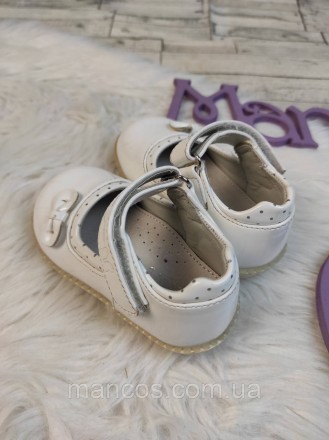 Детские туфли Clibee для девочки белые на липучке кожа лакированная
Состояние: б. . фото 5