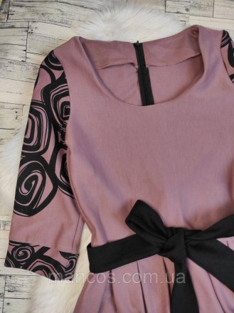 Женское платье розовое рукав три четверти c поясом 
Состояние: б/у, в отличном с. . фото 3