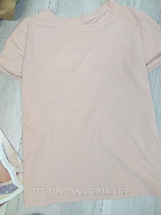 Женская футболка цвета пудра 
Состояние: б/у, в отличном состоянии
Размер: М 
Цв. . фото 4