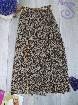 Женская юбка макси коричневая с принтом 
Состояние: б/у, в хорошем состоянии 
Ра. . фото 8