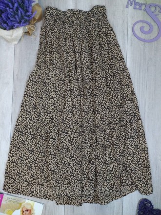 Женская юбка макси коричневая с принтом 
Состояние: б/у, в хорошем состоянии 
Ра. . фото 5