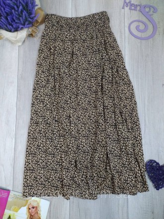 Женская юбка макси коричневая с принтом 
Состояние: б/у, в хорошем состоянии 
Ра. . фото 2