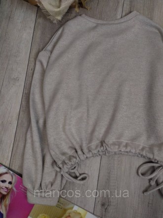 Женский укороченный свитшот Zara серый завязки по бокам 
Состояние: б/у, в идеал. . фото 6