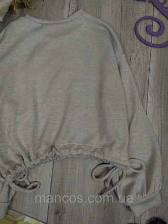 Женский укороченный свитшот Zara серый завязки по бокам 
Состояние: б/у, в идеал. . фото 7