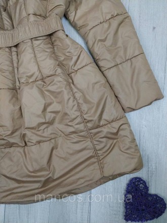 Стеганая удлиненная куртка Reserved женская бежевая с поясом еврозима 
Состояние. . фото 7