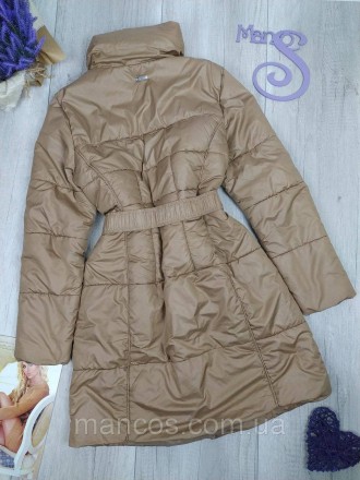 Стеганая удлиненная куртка Reserved женская бежевая с поясом еврозима 
Состояние. . фото 5