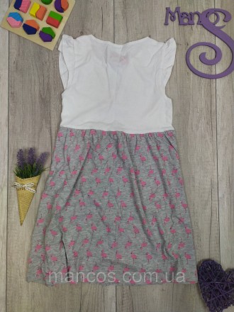 Платье с коротким рукавом для девочки Poopiano белое с принтом фламинго
Состояни. . фото 6