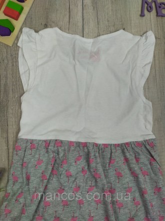 Платье с коротким рукавом для девочки Poopiano белое с принтом фламинго
Состояни. . фото 7