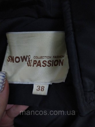 Женский пуховик чёрный удлинённый на молнии с капюшоном Snow & Passion 
Состояни. . фото 10