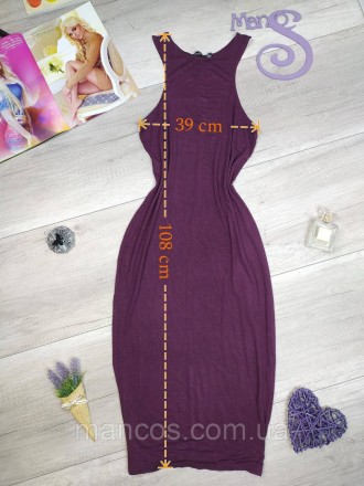 Женское платье-майка без рукавов удлинённое фиолетовое Boohoo 
Состояние: б/у, в. . фото 9